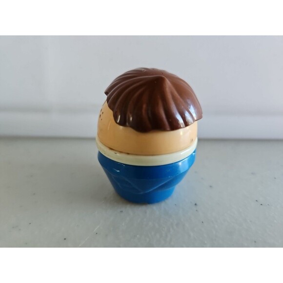 Vintage Little Tikes Toddle Tots Brunette Boy in Blue Figure - Picture 5 of 6